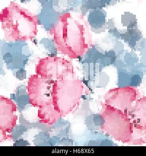 Nahtlose Blumentapete im Aquarell-Stil Stock Vektor