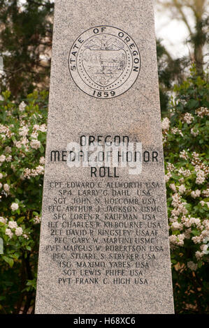 Medal Of Honor-Denkmal, State Capitol State Park, Salem, Oregon Stockfoto