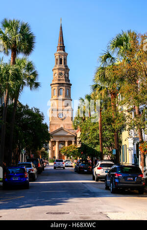 St. Philip Episcopal Church, der Staat älteste Gemeindekirche in Charleston SC 142 Church Street. Stockfoto