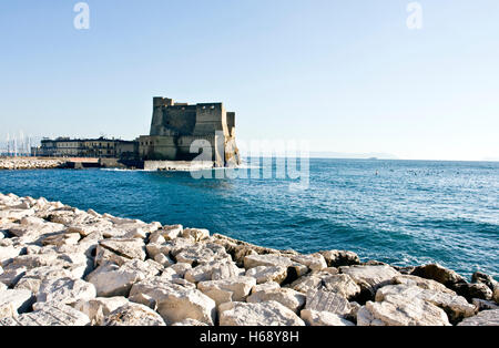 Castel Dell Ovo, Ei Burg, Mergellina, Neapel, Kampanien, Italien, Europa Stockfoto