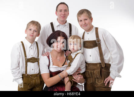Familie tragen Tracht Stockfoto