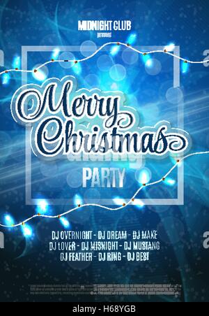 Merry Christmas Party Flyer. Abstrakte Winter Poster Hintergrund. Vektor-Illustration. Stock Vektor