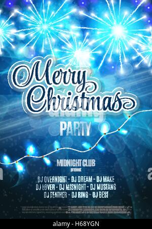 Merry Christmas Party Flyer. Abstrakte Winter Poster Hintergrund. Vektor-Illustration. Stock Vektor