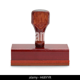 Holz Büro Rubber Stamper mit textfreiraum Isolated on White Background. Stockfoto