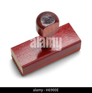 Holz Büro Rubber Stamper mit textfreiraum Isolated on White Background. Stockfoto