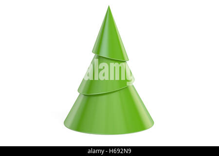 Abstrakt Grün Weihnachtsbaum, 3D-Rendering isolierten auf weißen Hintergrund Stockfoto