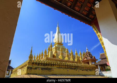 Pha, dass Luang Vientiane Sehenswürdigkeiten von Vientiane, Laos Stockfoto