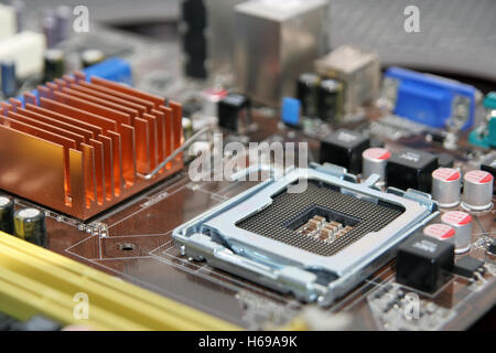 Computer Motherboard Teil. PC-Komponente. Stockfoto