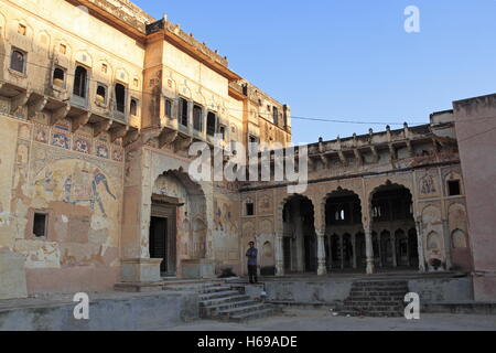 Mahali Dutt Khetan Ki Haveli, Alsisar, Jhunjhunu, Shekhawati, Rajasthan, Indien, indischer Subkontinent, Südasien Stockfoto