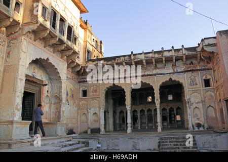 Mahali Dutt Khetan Ki Haveli, Alsisar, Jhunjhunu, Shekhawati, Rajasthan, Indien, indischer Subkontinent, Südasien Stockfoto