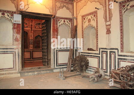 Ramdev Haveli, Alsisar, Jhunjhunu, Shekhawati, Rajasthan, Indien, indischer Subkontinent, Südasien Stockfoto