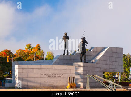 Die Friedenssicherung-Denkmal in Ottawa, Ontario, Kanada. Stockfoto