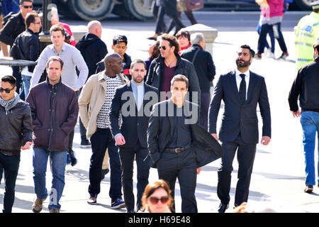 Alaa Safi Filmen "American Assassin" am Trafalgar Square in London, 5. Oktober 2016. Stockfoto