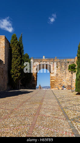 Der Bogen der Riesen Alcazaba Burg, Antequera, Provinz Malaga, Andalusien, Spanien Stockfoto