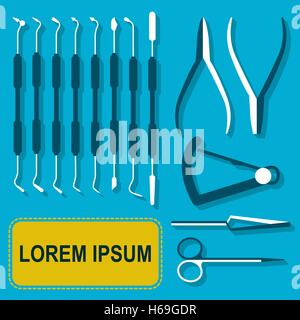 Zahnärztliche Instrumente-Vektor-illustration Stock Vektor