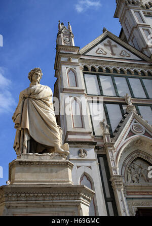 Die Statue von Dante Alighieri Florenz Toskana Italien Stockfoto