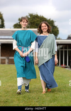 Fishbourne Roman Palace Museum und Gärten in der Nähe von Chichester, West Sussex, UK. Stockfoto