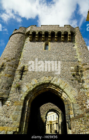 Die Barbican Gate, Lewes Castle, Lewes, East Sussex, UK Stockfoto