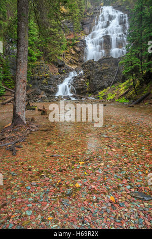 Morrell Creek fällt im Lolo National Forest in der Nähe von Seeley Lake, montana Stockfoto