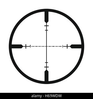 Einfaches Symbol Fadenkreuz schwarz Stock Vektor