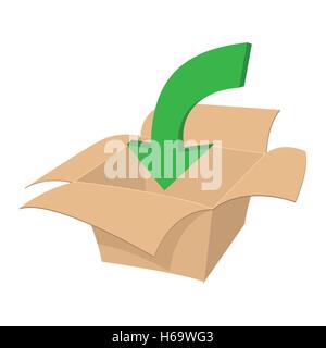 Leere Pappschachtel Cartoon Ikone Stock Vektor