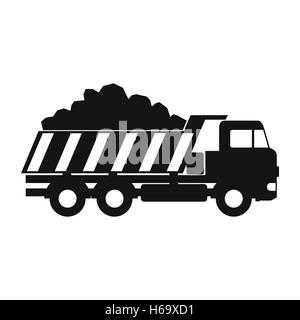 Dump Truck schwarz einfaches Symbol Stock Vektor