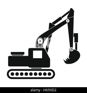 Einfaches Symbol Bagger schwarz Stock Vektor