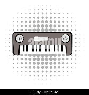 Synthesizer-graue Comics-Symbol Stock Vektor
