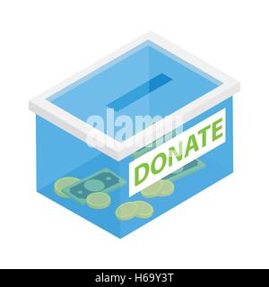Box mit Spenden isometrischen 3d Symbol Stock Vektor