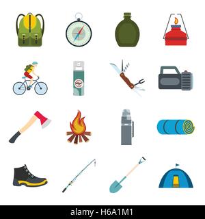 Camping flache Symbole Stock Vektor