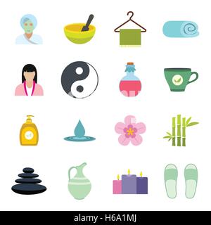 Wellness flache Icons set Stock Vektor