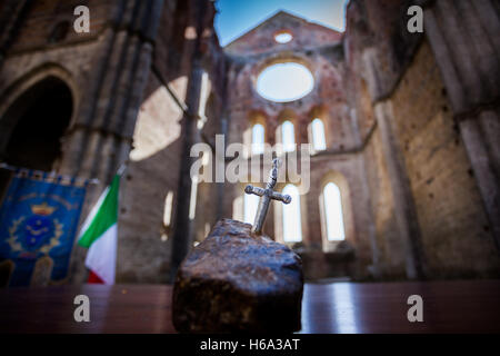 Gotischen Zisterzienser Stil der Abtei von San Galgano Provinz von Siena, Chiusdino, Toskana, Italien Stockfoto