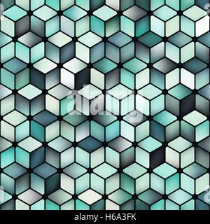 Vektor nahtlose Multicolor Farbverlauf Cube Form Rhombus geometrischen Raster Stock Vektor