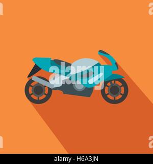 Motorrad blau flach Symbol Stock Vektor