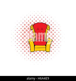 Roten Thron isometrische Comics-Symbol Stock Vektor