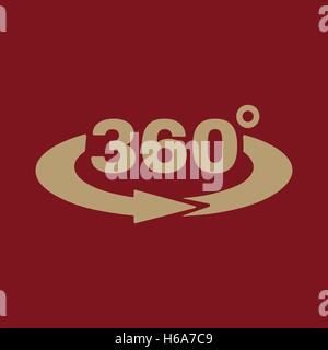 Den Winkel 360-Grad-Symbol. Drehung-Symbol. Wohnung Stock Vektor