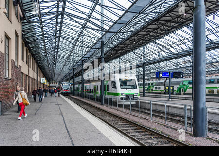 Innenraum des zentralen Hauptbahnhofs in Helsinki Stadt Finnland Stockfoto