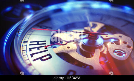 Hilfe - Satz auf Vintage Watch. 3D Render. Stockfoto