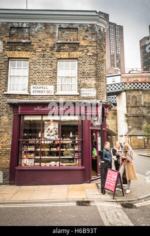 Viktorianischen Reihenhaus befindet sich in der Roupell Street in Lambeth, London, SE1, UK. Stockfoto