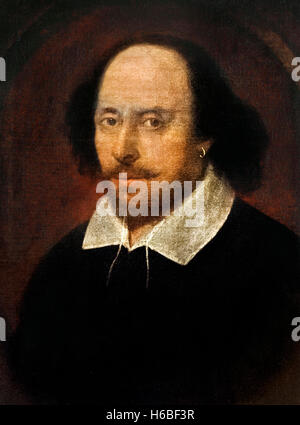 Shakespeare, Portrait. Das "Chandos-Porträt" von William Shakespeare, von John Taylor (?), 1610 Stockfoto