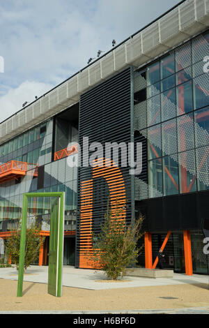 Neues Gebäude komplexe Gehäuse HereEast von der Queen Elizabeth Olympic Park in London, Vereinigtes Königreich. Stockfoto