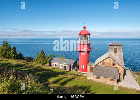 Pointe ein Leuchtturm la Renommee Gaspé Penincula, Quebec (Kanada) Stockfoto