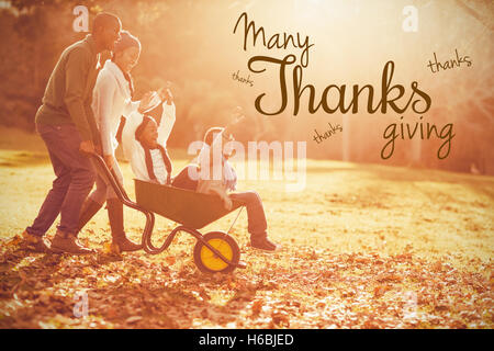 Zusammengesetztes Bild von happy Thanksgiving Day Nachricht Stockfoto