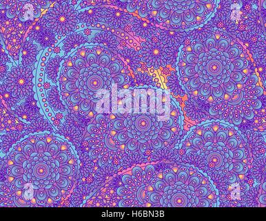Vektor nahtlose grafische paisley ethnischen Druck mit Blumen, Punkte, verlässt Stock Vektor