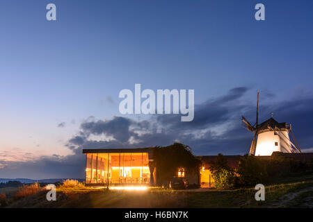 Retz: Windmühle, Windmühle, "Windmühlheuriger" Heuriger Wein Restaurant, Weinviertel, Niederösterreich, Niederösterreich, Österreich Stockfoto