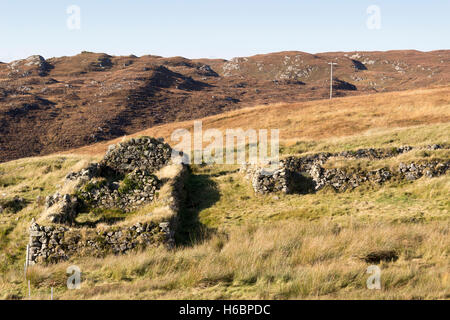 Haus Ruinen Isle of Lewis, Western Isles, äußeren Hebriden, Schottland, Vereinigtes Königreich Stockfoto