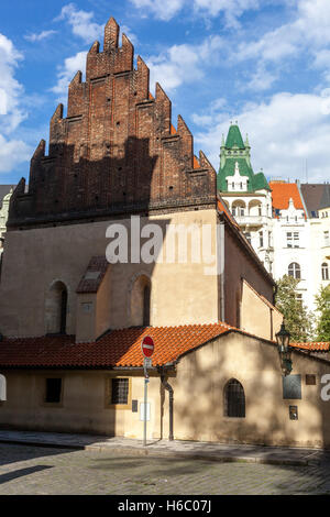 Die Alt-Neu-Synagoge, Jüdisches Viertel, Josefov, Prager Synagoge die Synagoge des Prager jüdischen Viertels Stockfoto