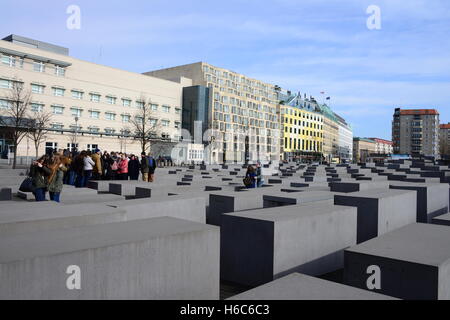 Denkmal für die ermordeten Juden Europas (Denkmal Für Die Ermordeten Juden Europas) oder Holocaust-Mahnmal in Berlin, Deutschland. Stockfoto