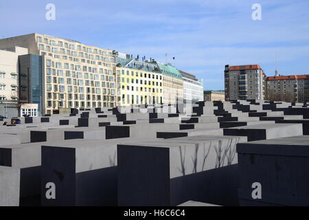 Denkmal für die ermordeten Juden Europas (Denkmal Für Die Ermordeten Juden Europas) oder Holocaust-Mahnmal in Berlin, Deutschland. Stockfoto