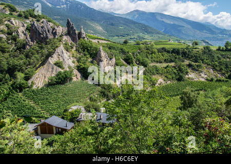 Salgesch, Wallis, Schweiz Stockfoto